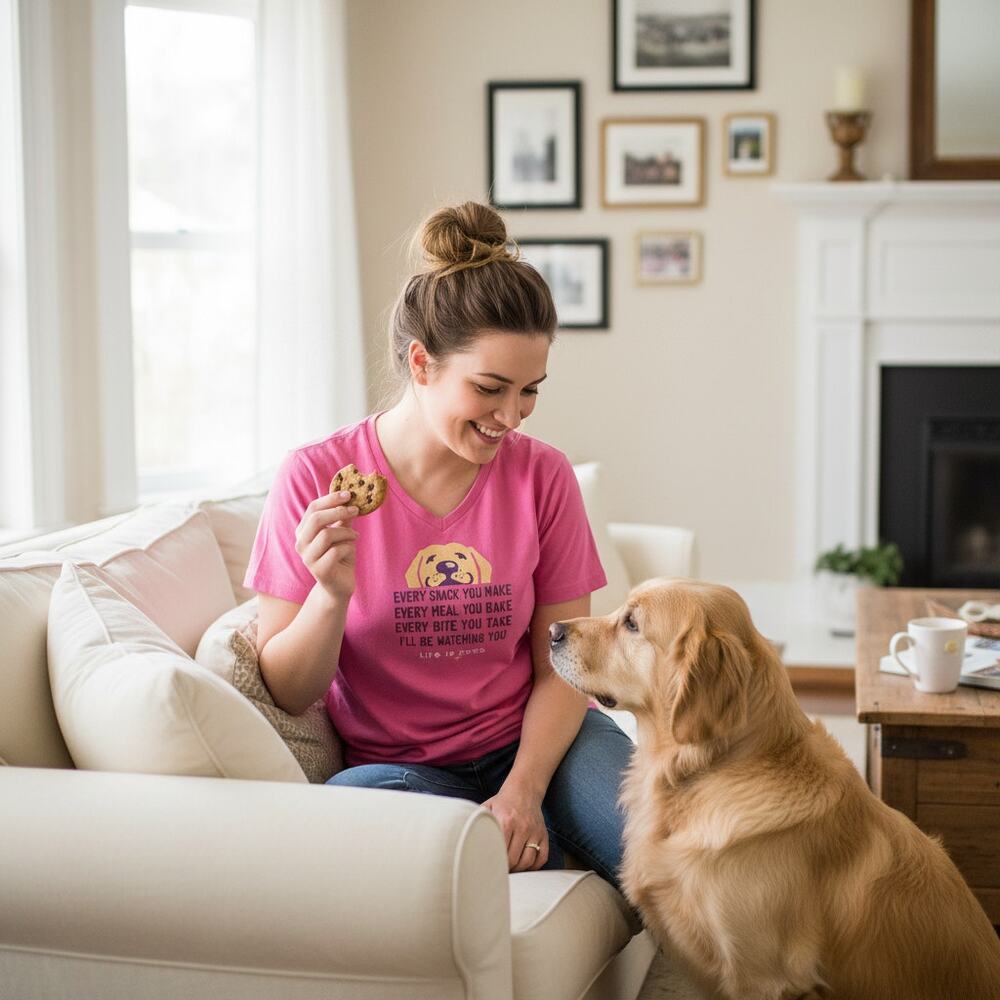 Life is Good Crusher Tee Womens XXXL Dog Evry Bite You Take I'll Be Watching You